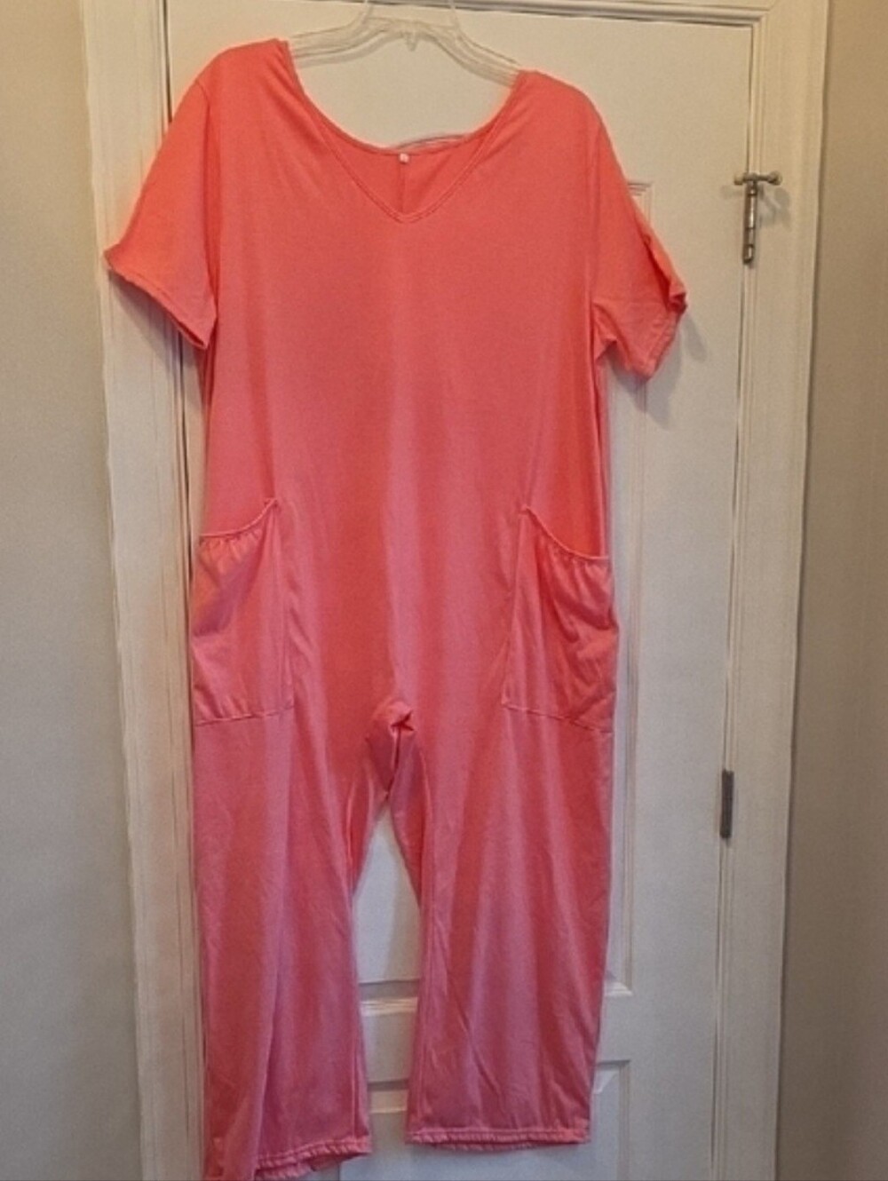 Pink Short Sleeve Jumpsuit Plus Size - Picture 2 of 2